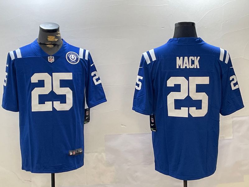 Men Indianapolis Colts 25 Mack Blue Second generation 2024 Nike Limited NFL Jersey style 2